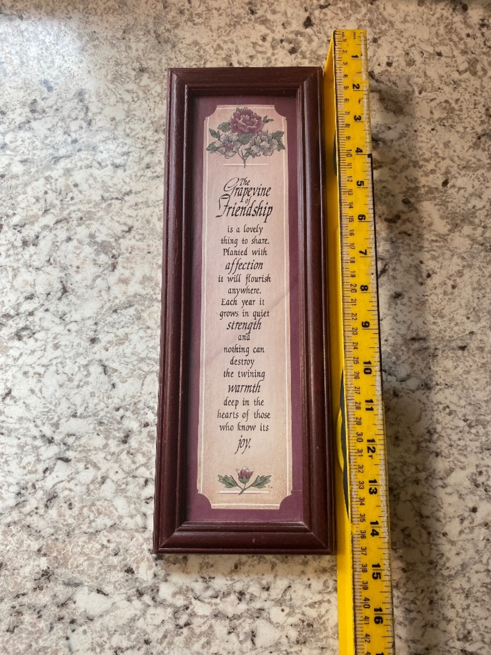 Vintage Framed Poetry Art Print Antique Florals 4x14 James Lawrence Ltd. Wall Ar